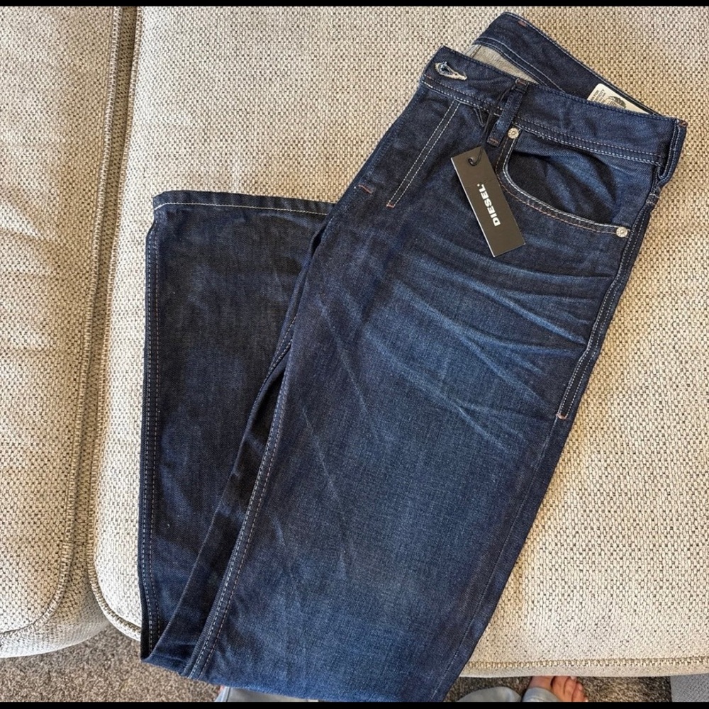 Diesel Zatiny Regular Bootcut Jeans in Indigo Blue
